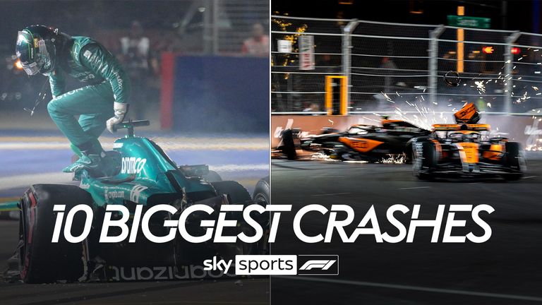 Relive the 10 most dramatic crashes from this year's Formula One season.