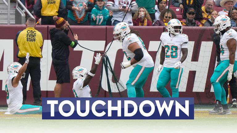 Miami quarterback Tua Tagovailoa lofted it to wide receiver Hill for the 78-yard touchdown as the Dolphins opened the scoring against the Washington Commanders
