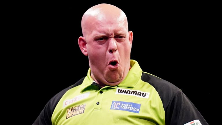 Michael van Gerwen is back in action on New Year's Day at the World Darts Championship with semi-final spots on the line