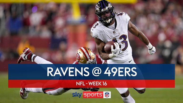 Highlights of the Baltimore Ravens against the San Francisco 49ers in Week 16 of the NFL season.