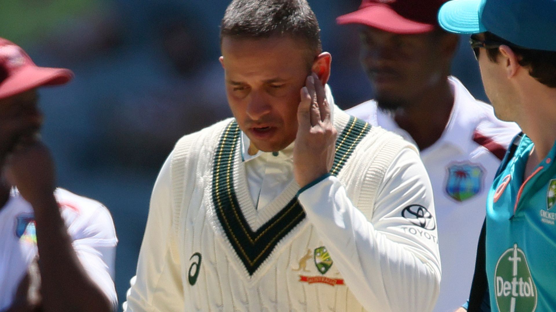 Khawaja in line for second Australia-West Indies Test after bouncer blow