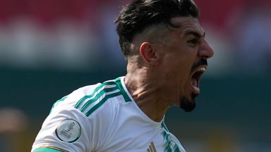 Algeria's Baghdad Bounedjah celebrates his goal