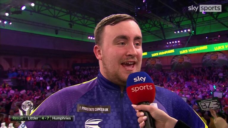 Despite losing 7-4 to Luke Humphries, 16-year-old Luke Littler was nonetheless pleased with his incredible run to the World Darts Championship final on his debut