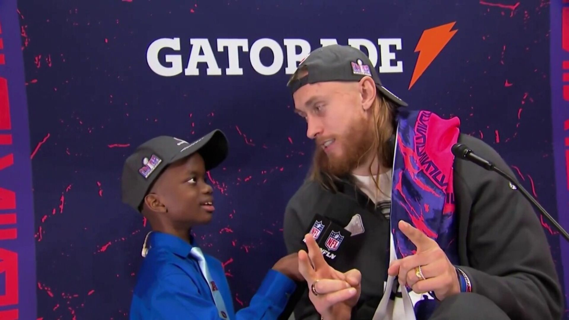 11-year-old reporter grills NFL stars ahead of Super Bowl!