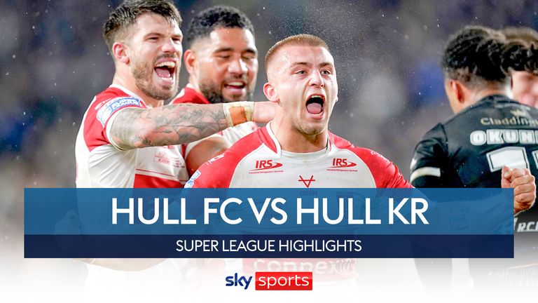 Highlights of the Super League match between Hull FC and Hull KR.