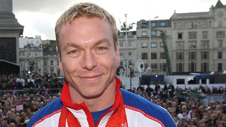Sir Chris Hoy won three gold medals during the 2008 Olympics in Beijing 