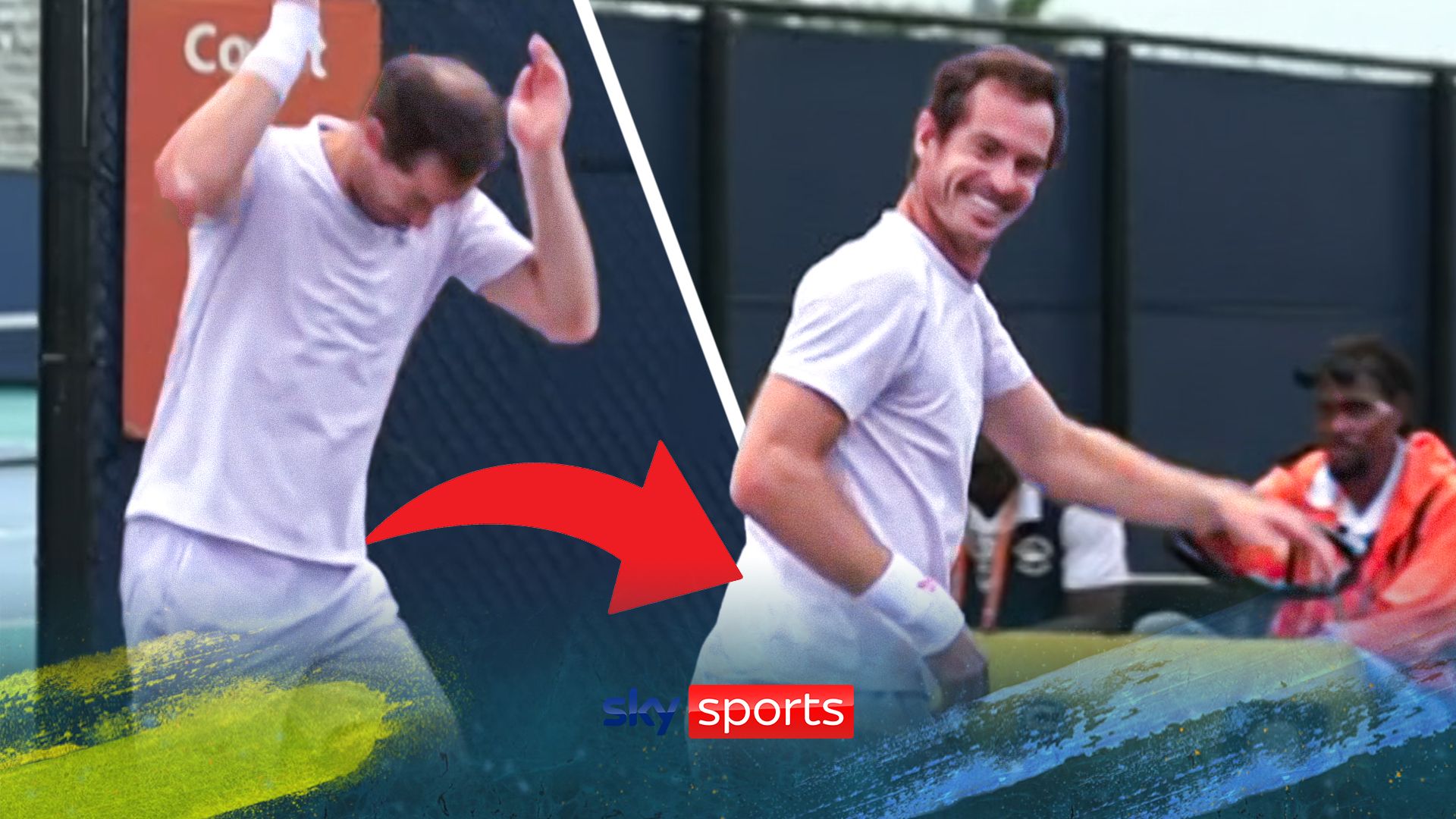 Murray warms up in car park ahead of Etcheverry clash!