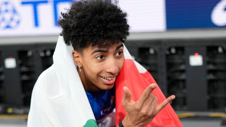 Mattia Furlani won silver in the men's long jump