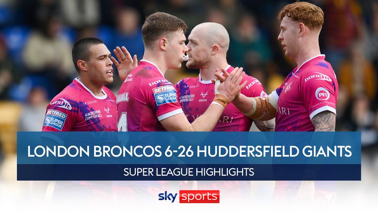 Highlights of the Super League match between London Broncos and Huddersfield Giants.