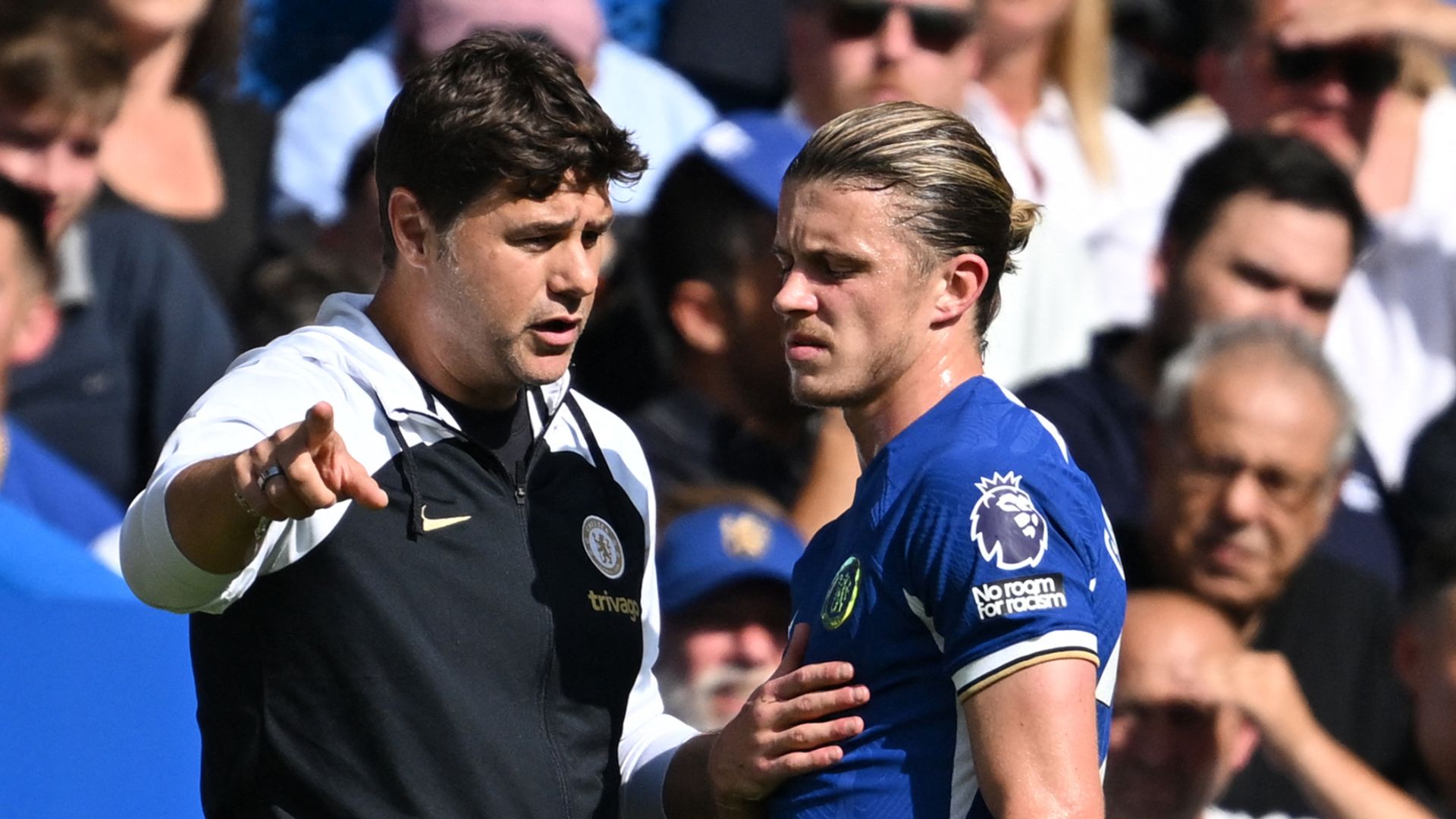 Pochettino condemns online abuse aimed at Gallagher after mascot incident