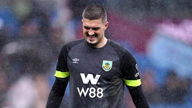 Burnley goalkeeper Ari Muric looks dejected after conceding a calamitous own goal against Brighton