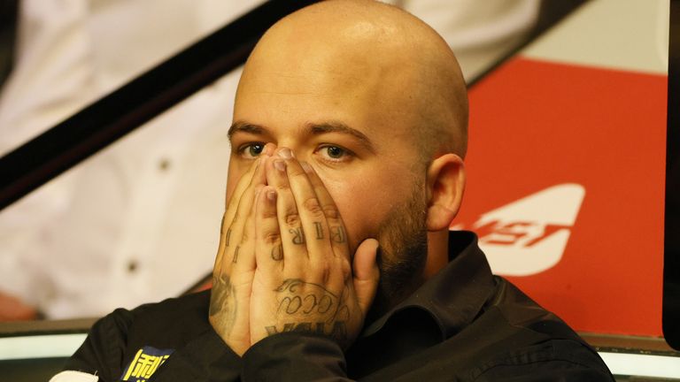 Luca Brecel was knocked out on the opening night of the World Snooker Championship