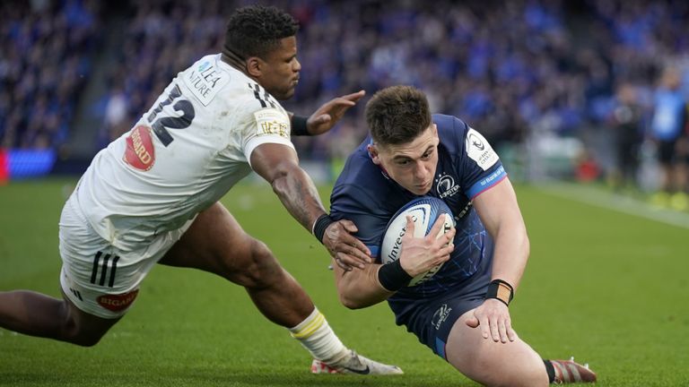 Dan Sheehan notched Leinster's fourth try, firmly taking the game away from La Rochelle 