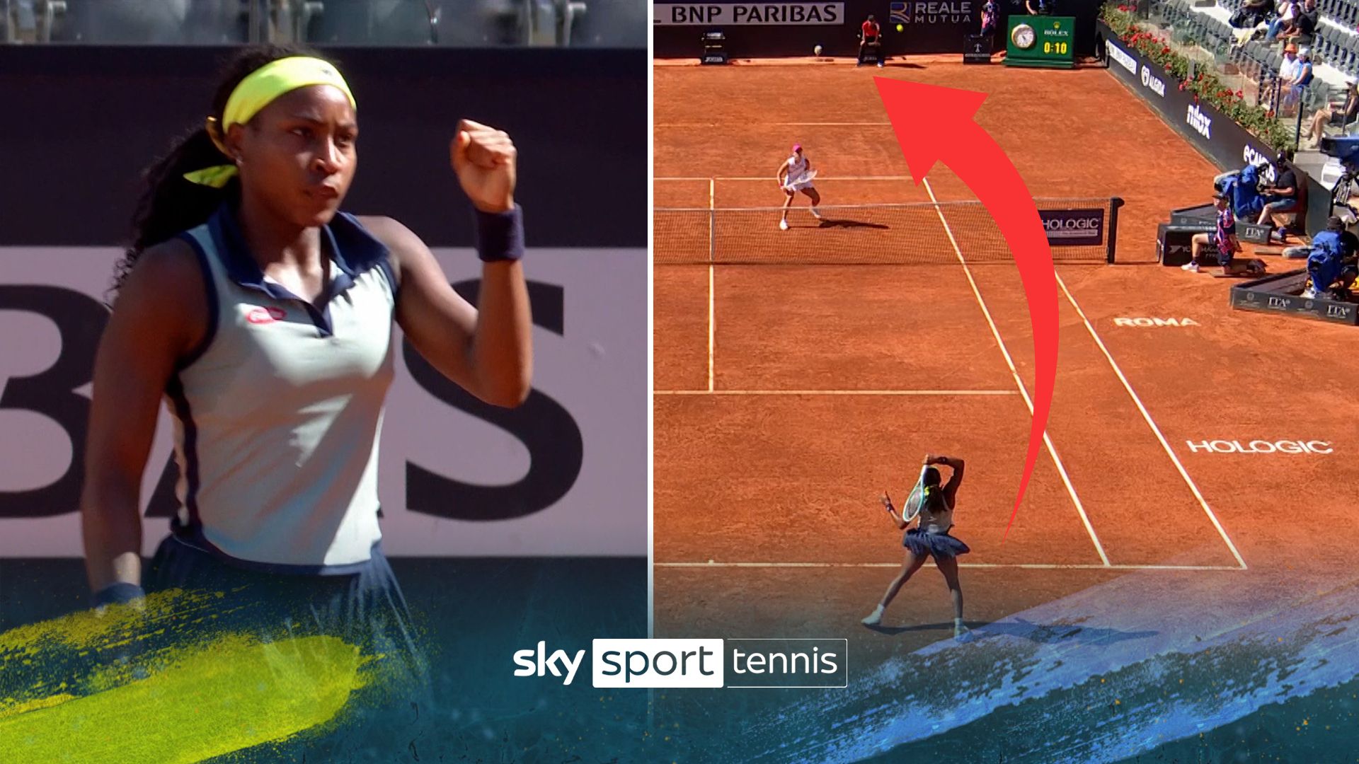 Gauff stuns crowd with outrageous lob!