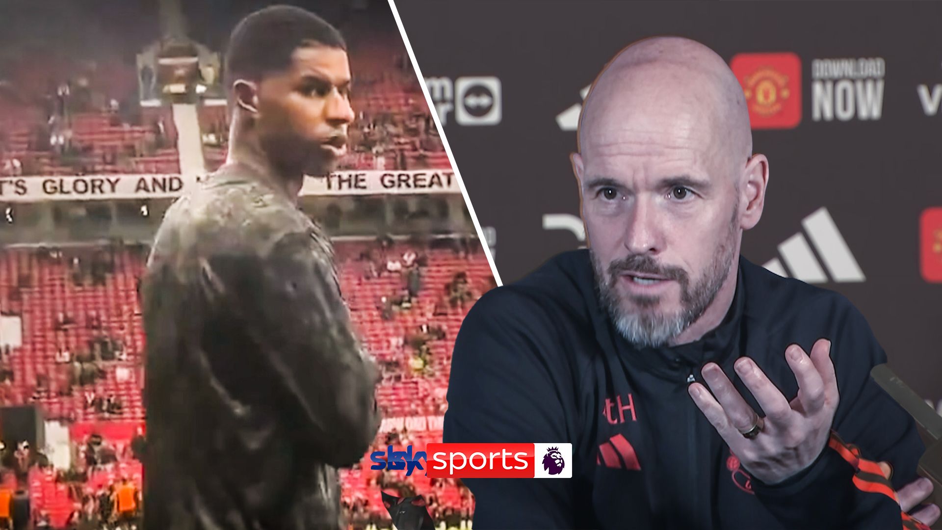 'Strong bond between team and fans' | Ten Hag plays down Rashford exchange