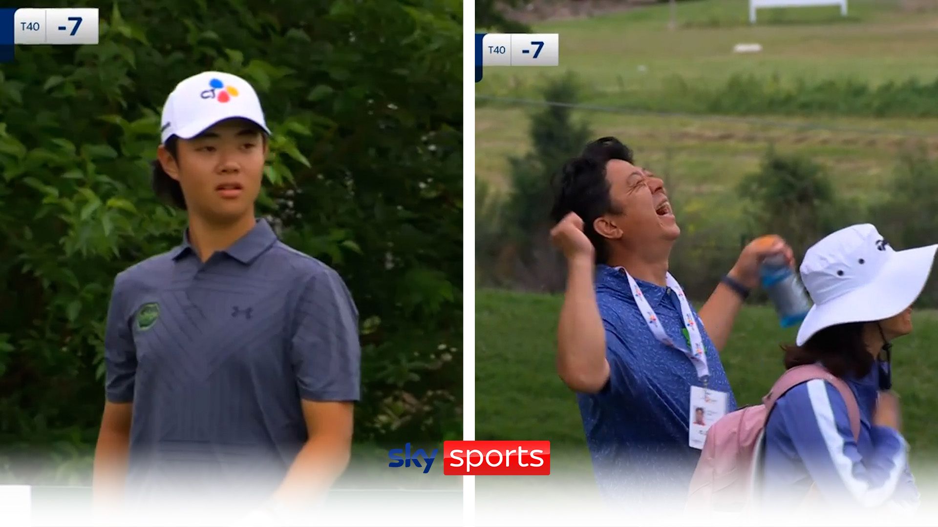 16-yr old golfer is INCHES from hole in one | Proud parents celebrate shot!