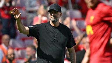 Jurgen Klopp waves to fans in his last game as Liverpool boss