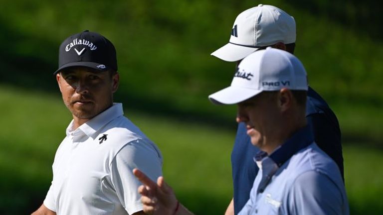 Schauffele was playing alongside Justin Thomas and Ludvig &#197;berg during the opening round