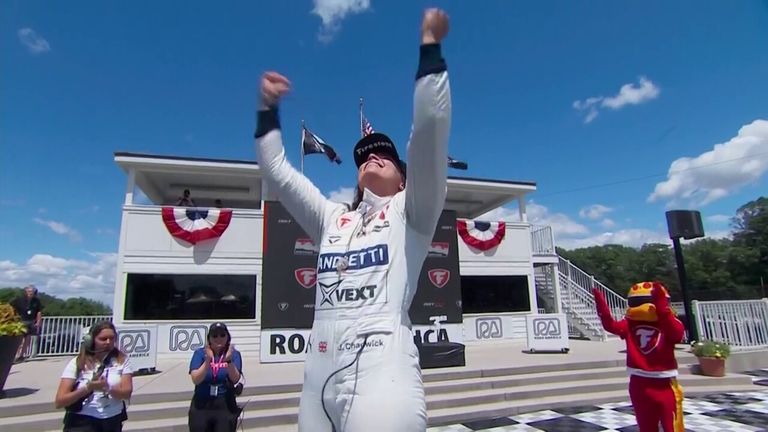 Jamie Chadwick became the first woman to win on a road course in Indy NXT for 14 years, and third woman to win in the history of the sport.