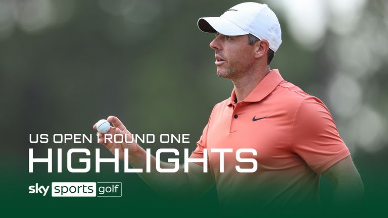 Highlights from the first round of the US Open at Pinehurst No 2 as Rory McIlroy and Patrick Cantlay claimed a share of the lead