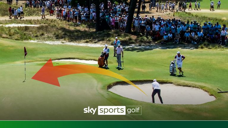 Shane Lowry makes it back-to-back birdies with a sensational hole-out from the bunker during the third round of the US Open 