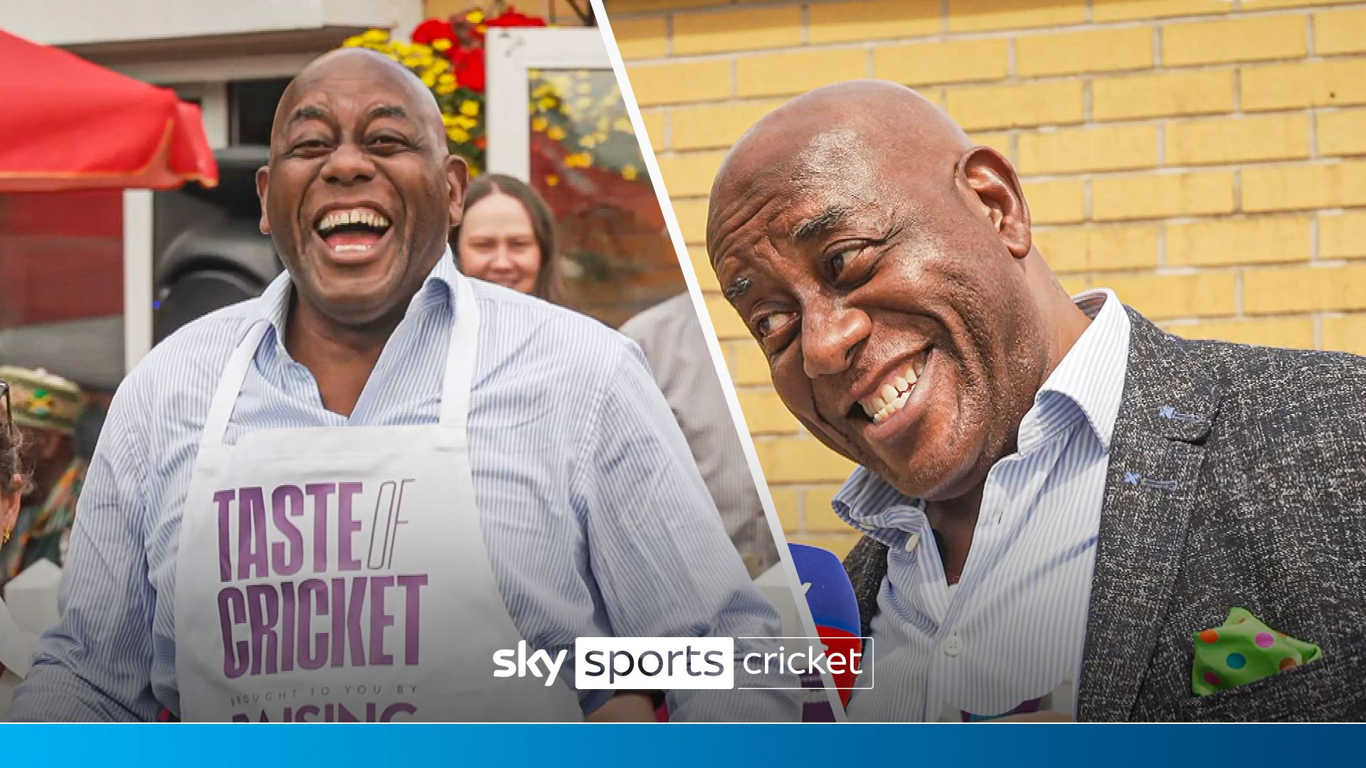 Ainsley Harriott and Chris Jordan enjoy cricket tea with a twist