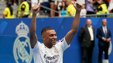 Kylian Mbappe was presented as a new Real Madrid player at the Santiago Bernabeu 