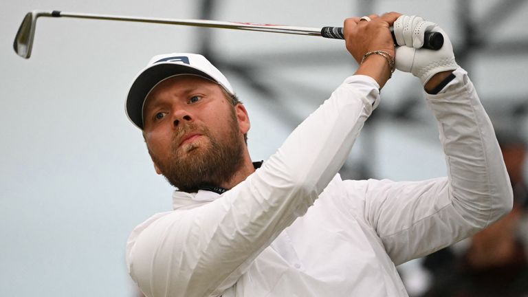 England's Daniel Brown holds a surprise one-shot lead after the first round of the 152nd Open Championship at Royal Troon