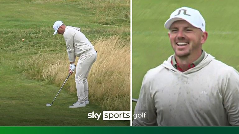 Matt Wallace eagled the fourth hole at Royal Troon after finding the hole from 85 yards!