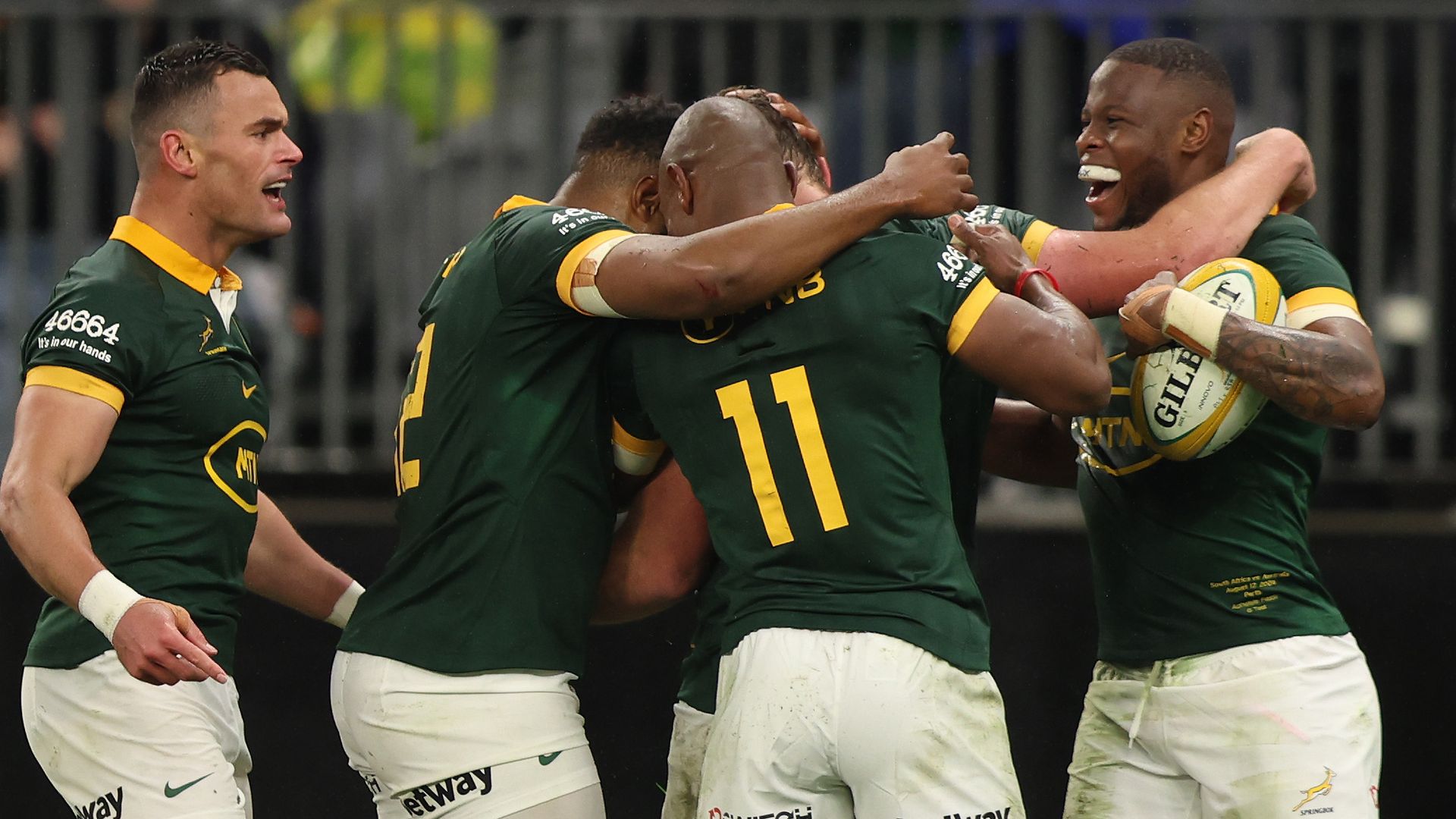 Springboks too strong for Australia again in Perth rain