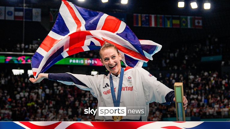 Team GB's Bryony Page couldn't contain her excitement after winning gold in women's trampolining, admitting 'she's over the moon'