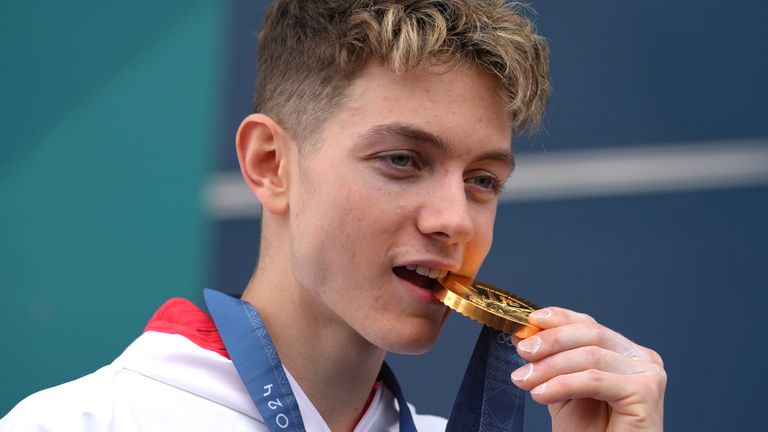 Sports climber Toby Roberts, 19, won gold for Great Britain in the boulder and lead event