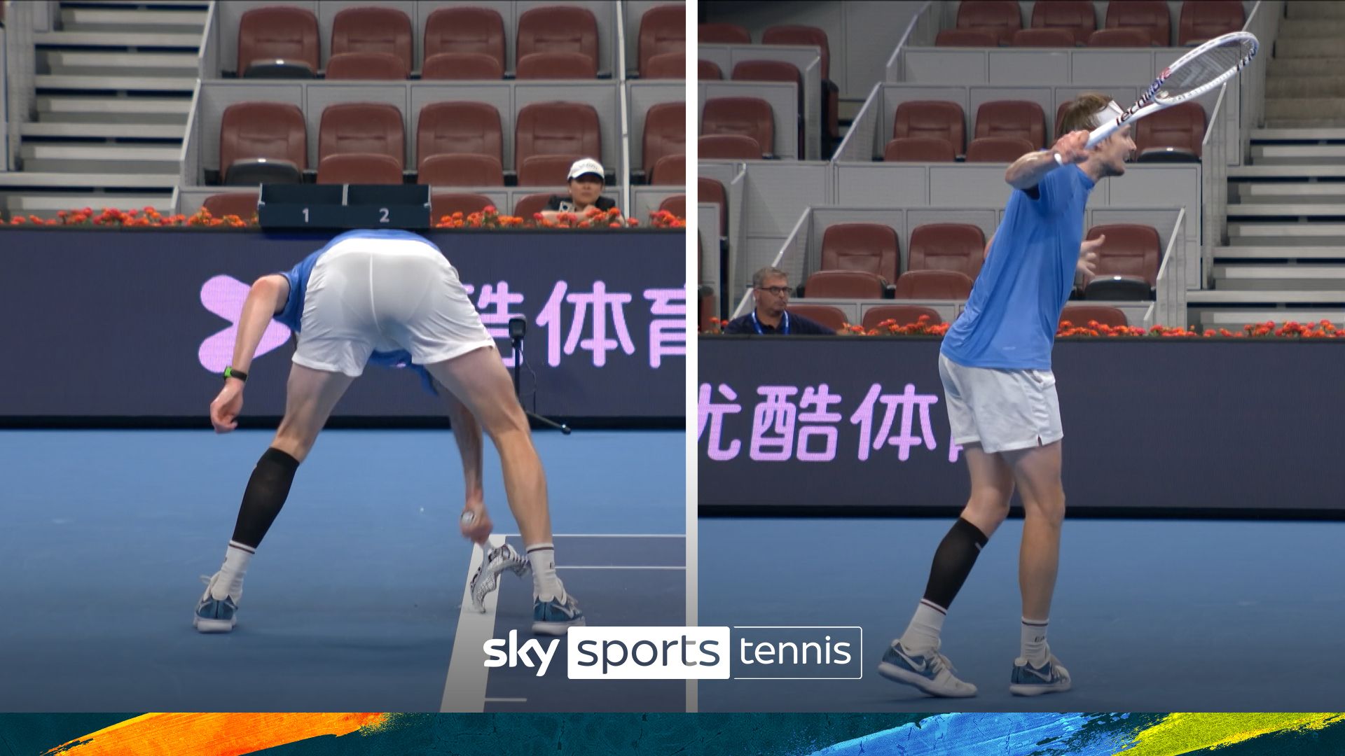Furious Bublik smashes racket after losing game point!