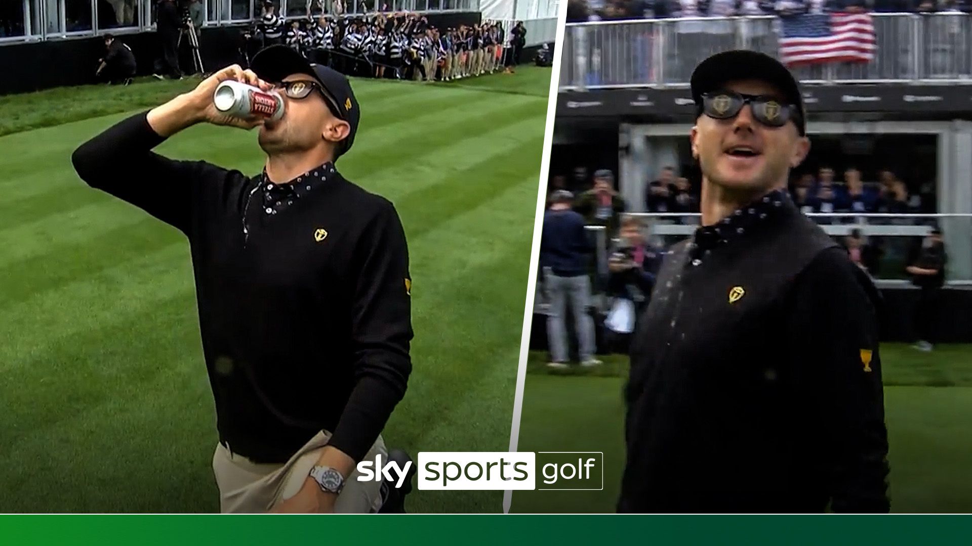 'He looks like a fool!' | Hughes hilariously hypes up crowd with beer chug!