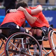 Alfie Hewett and Gordon Reid celebrated an emotional victory in a one-sided final at Roland Garros