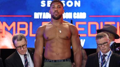 Anthony Joshua has weighed in at his lightest since his first fight against Oleksandr Usyk in September 2021 when he was 240lbs