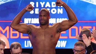 Daniel Dubois weighs in ahead of his fight with Anthony Joshua (Credit: Mark Robinson/Matchroom Boxing)