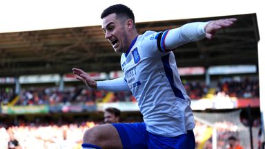 Rangers' Tom Lawrence celebrates his winning goal