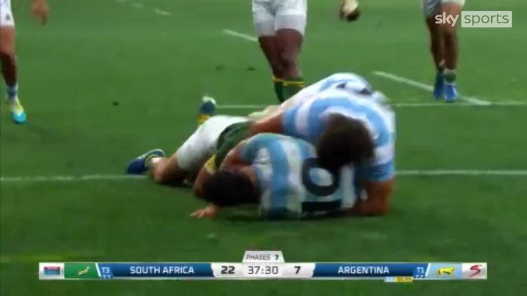 South Africa's Cheslin Kolbe produced a sensational try against Argentina during the Rugby Championship decider in Nelspruit