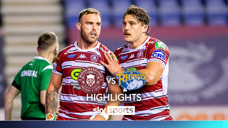 Highlights of the Super League match between Wigan Warriors and Leeds Rhinos