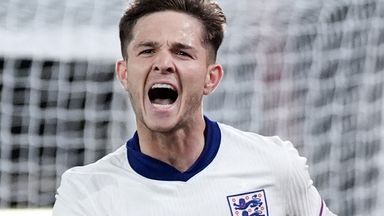 England's James McAtee celebrates after scoring his second goal