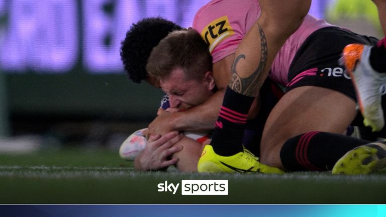 Melbourne Storm's Cameron Munster was reported for an alleged bite on Penrith Panthers' Paul Alamoti in the NRL Grand Final