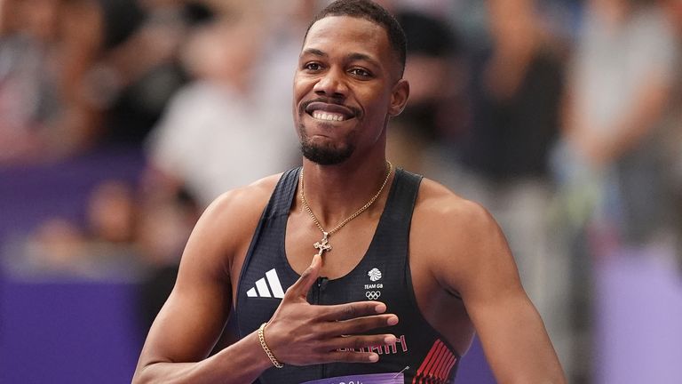 Zharnel Hughes was part of the bronze medal-winning Team GB Men's 4x100m relay team in Paris