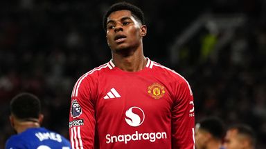 Marcus Rashford struck the frame of the goal with the final kick of the first half