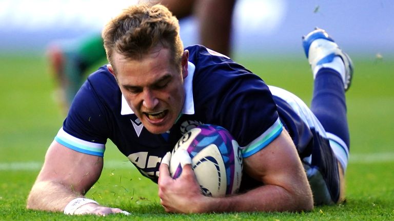 Stafford McDowall touches down for Scotland, helping his team to a second win in three Autumn Nations Series matches