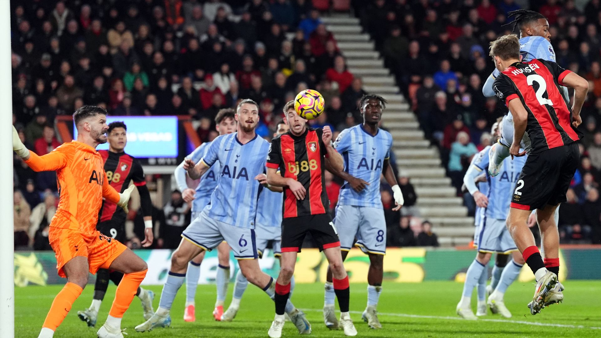 Huijsen heads Bournemouth ahead vs Spurs LIVE! 