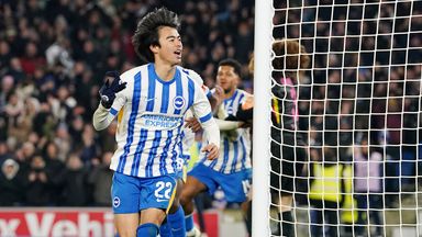 Kaoru Mitoma celebrates his second-half winner