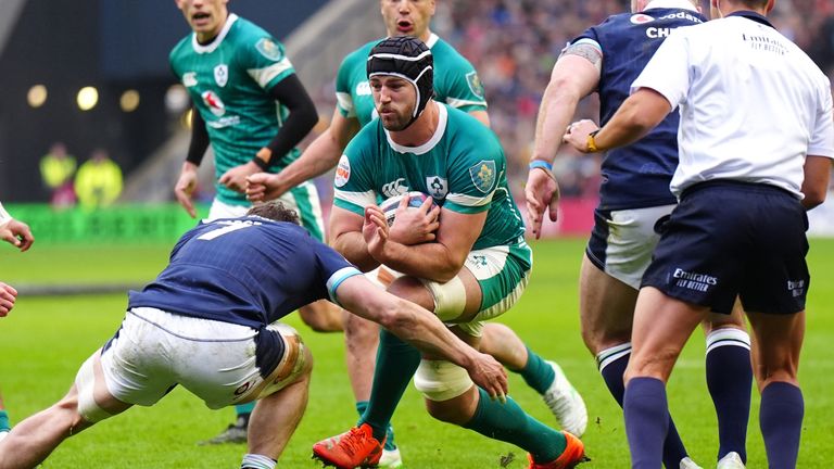 Ireland captain Caelan Doris demonstrated his power to get over for their second try