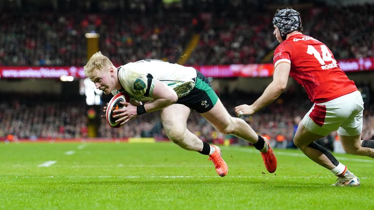 Osborne scored Ireland's crucial second try to get on level terms with Wales 