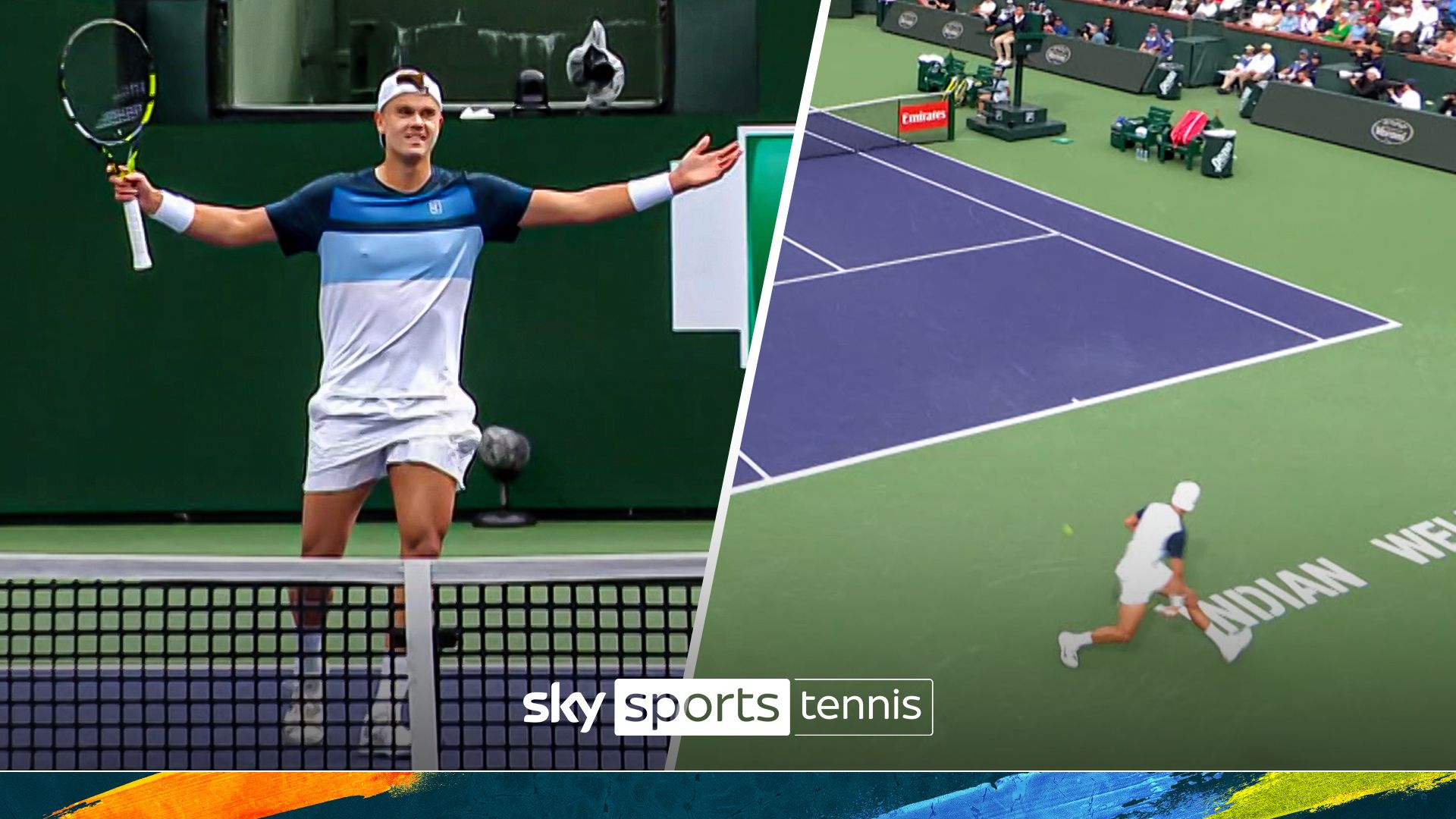 'One of the best shots I've ever seen!' | Rune saves break point with tweener lob!